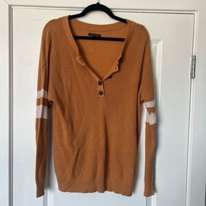 Women's Tan Sweater with Button Detail